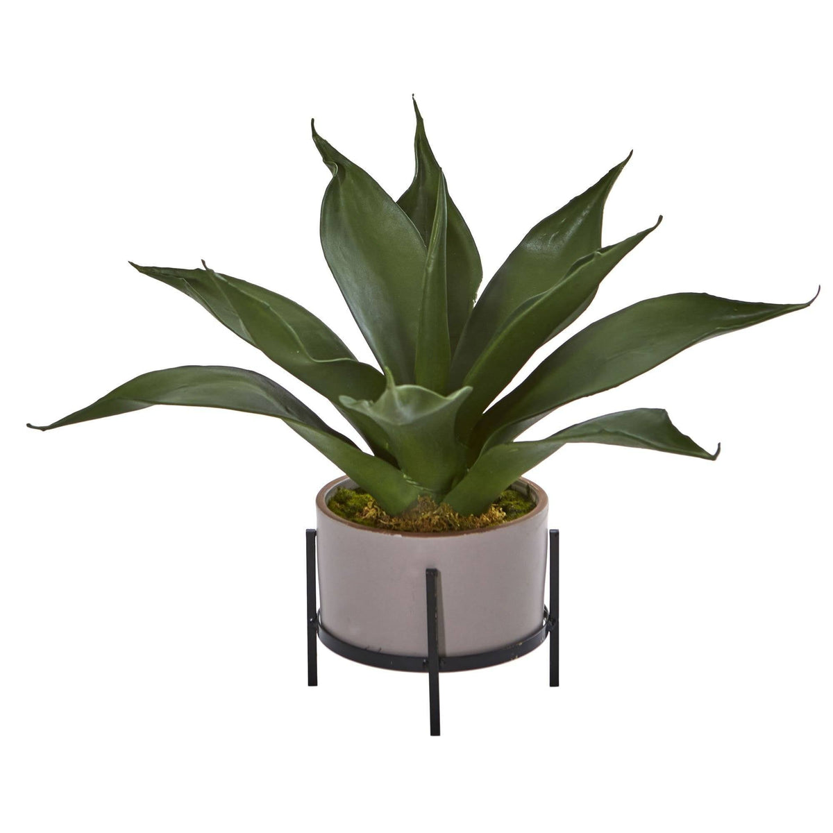 14” Agave Succulent in Decorative Planter Nearly Natural artificial green plant in pot on Tampa Home & Garden Store