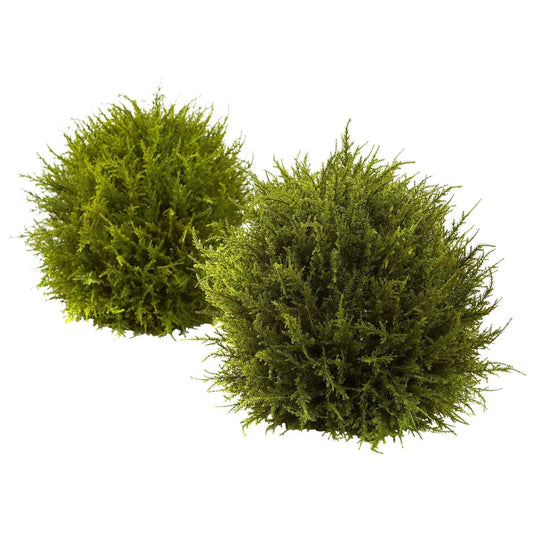 14 Inch Cedar Sphere artificial plant with dense green cedar foliage Nearly Natural on Tampa Home & Garden Store