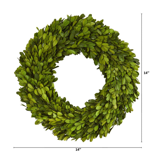 14” Preserved Boxwood Wreath - Tampa Home & Garden Store