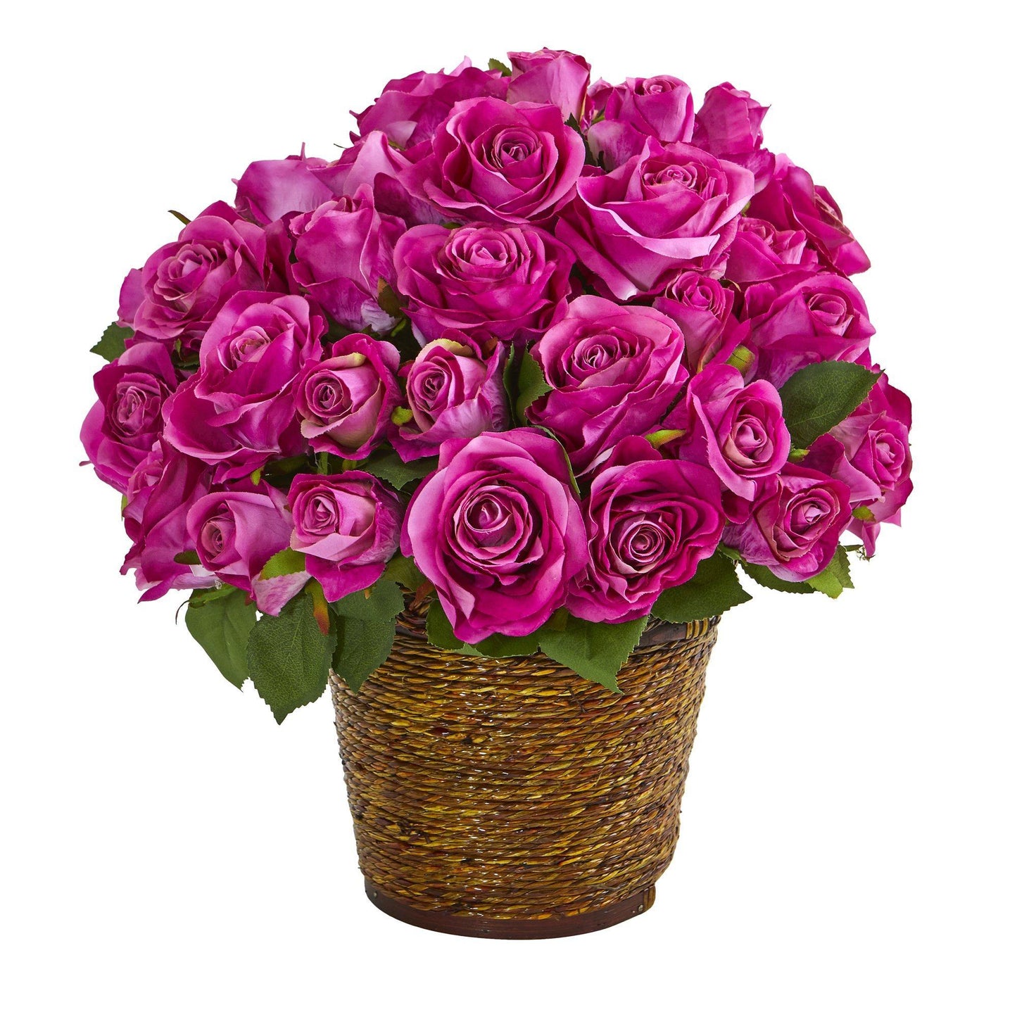 Silk Artificial Rose Arrangement in a Basket