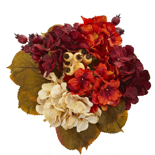 16” Autumn Hydrangea Berry Bouquet Artificial Flower (Set of 2) - Tampa Home & Garden Store