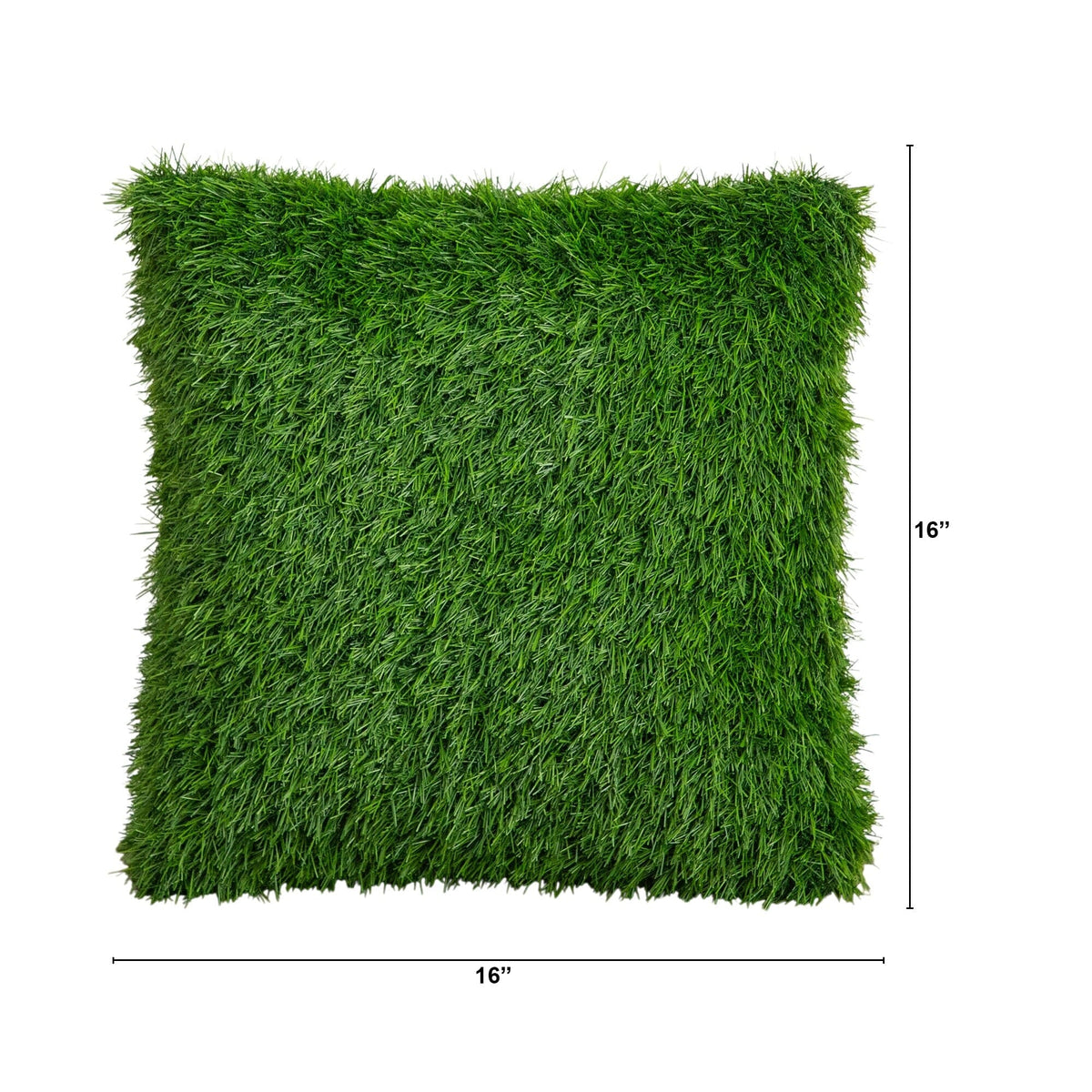Nearly Natural 16x16in UV-resistant artificial grass pillow cushion for indoor/outdoor green turf on Tampa Home & Garden Store