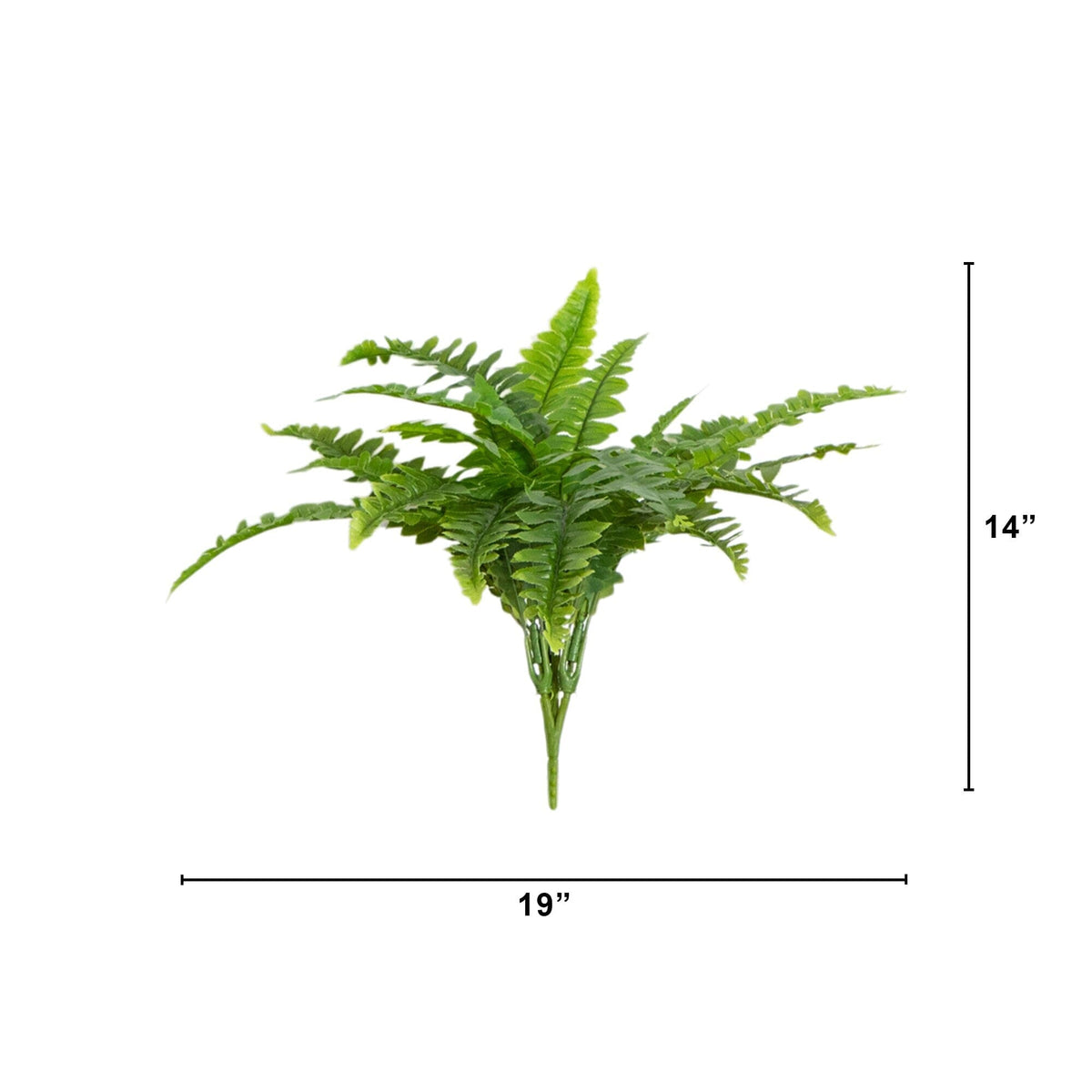 Artificial Boston fern 19-inch UV-resistant indoor/outdoor set of 2 Nearly Natural green fronds on Tampa Home & Garden Store