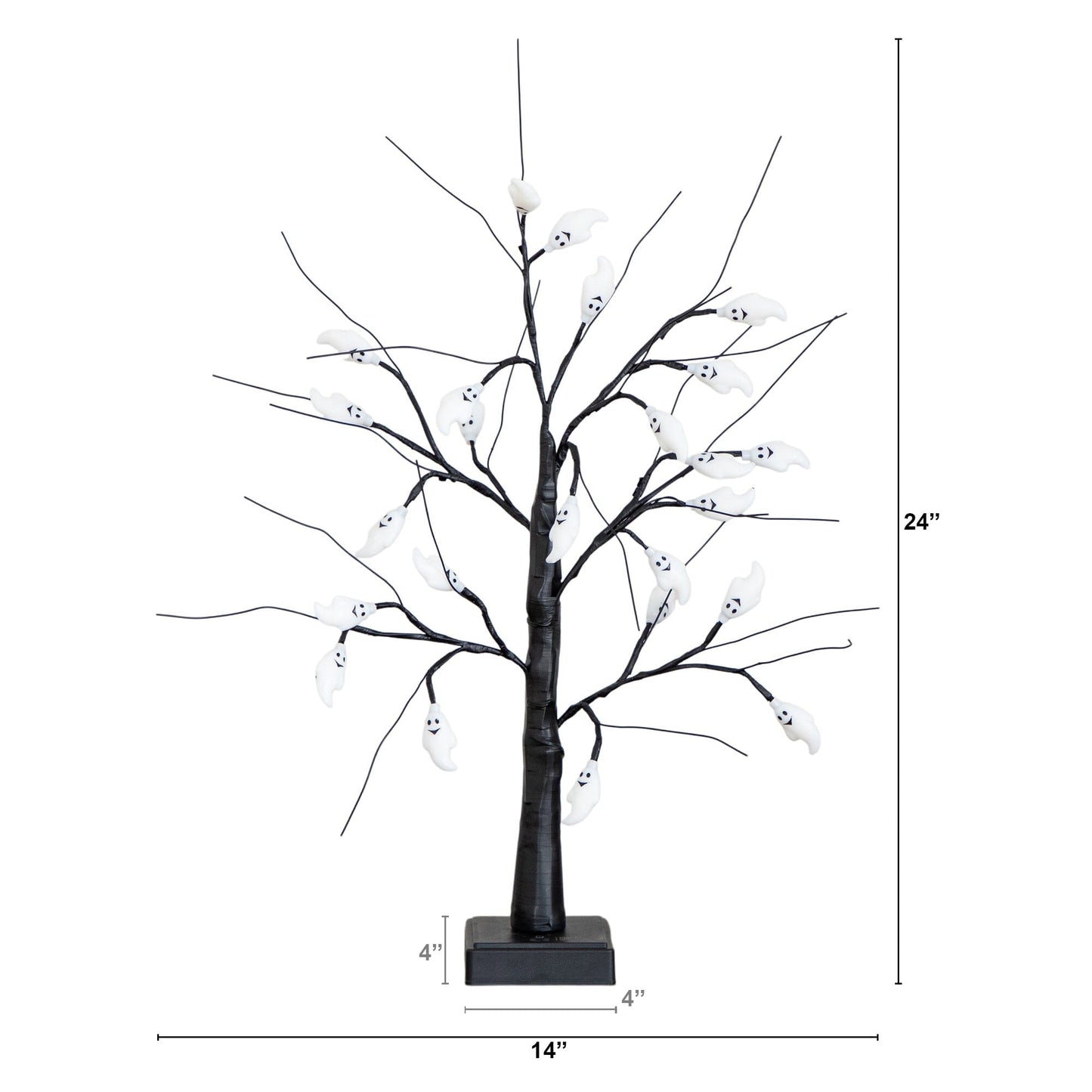 2' Pre-Lit Artificial Halloween Ghost Twig Tree with 24 Purple LED Lights by Nearly Natural on Tampa Home & Garden Store