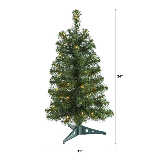 2 ft green Nearly Natural artificial Christmas tree with LEDs on Tampa Home & Garden Store