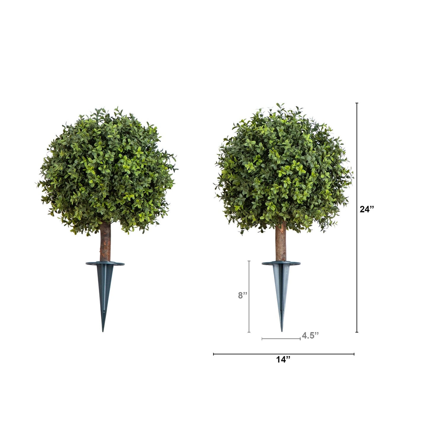 Nearly Natural 2' UV-resist boxwood topiary with integrated stake indoor/outdoor set of 2 on Tampa Home & Garden Store