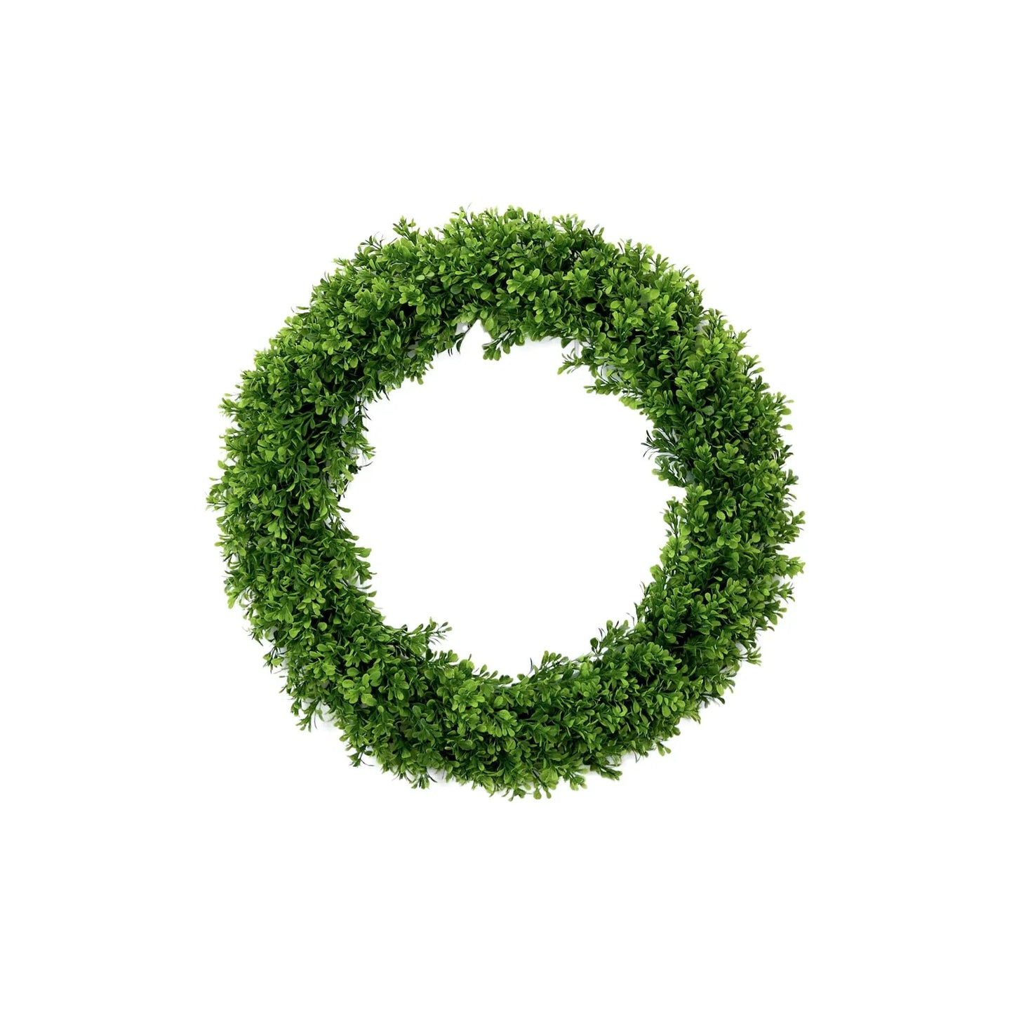 20-inch artificial boxwood wreath for door with dense green foliage on Tampa Home & Garden Store