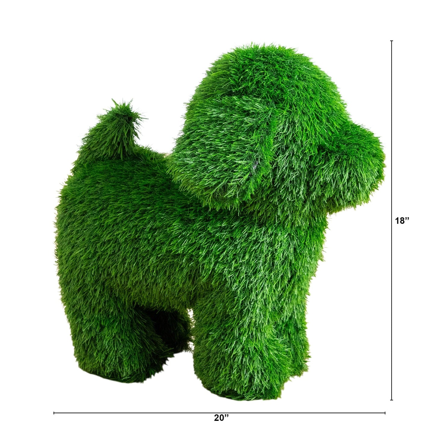 Nearly Natural 18in UV-resistant artificial grass topiary puppy dog for indoor/outdoor decor on Tampa Home & Garden Store