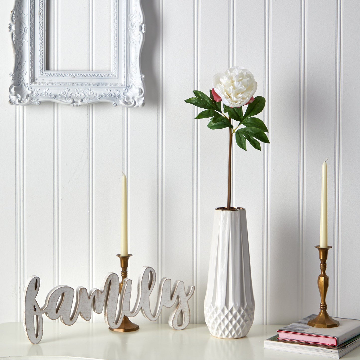 Peonía artificial de 20 pulgadas (juego de 3)