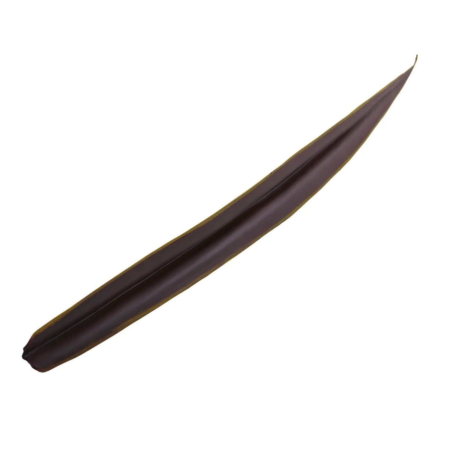 Nearly Natural flax artificial leaf, 23-inch, burgundy-brown with gold edge on Tampa Home & Garden Store
