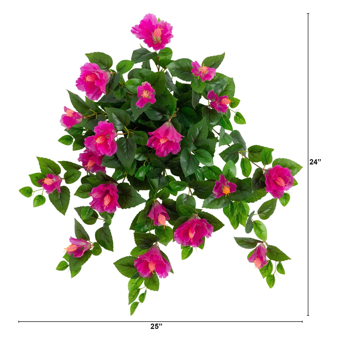 Nearly Natural 24in UV resistant artificial hibiscus hanging plant set of 2 with pink blooms on Tampa Home & Garden Store