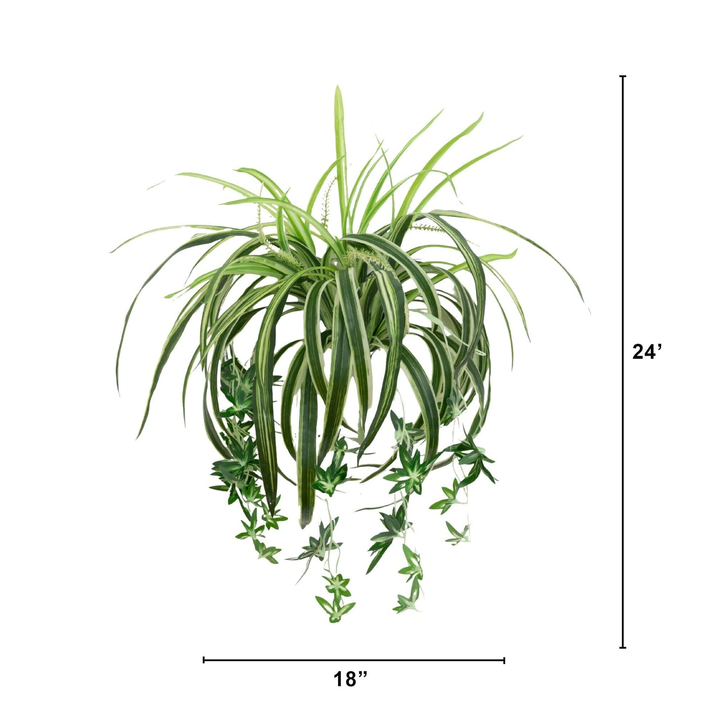Spider bush 24in UV resistant artificial set of 3 with variegated leaves indoor outdoor on Tampa Home & Garden Store