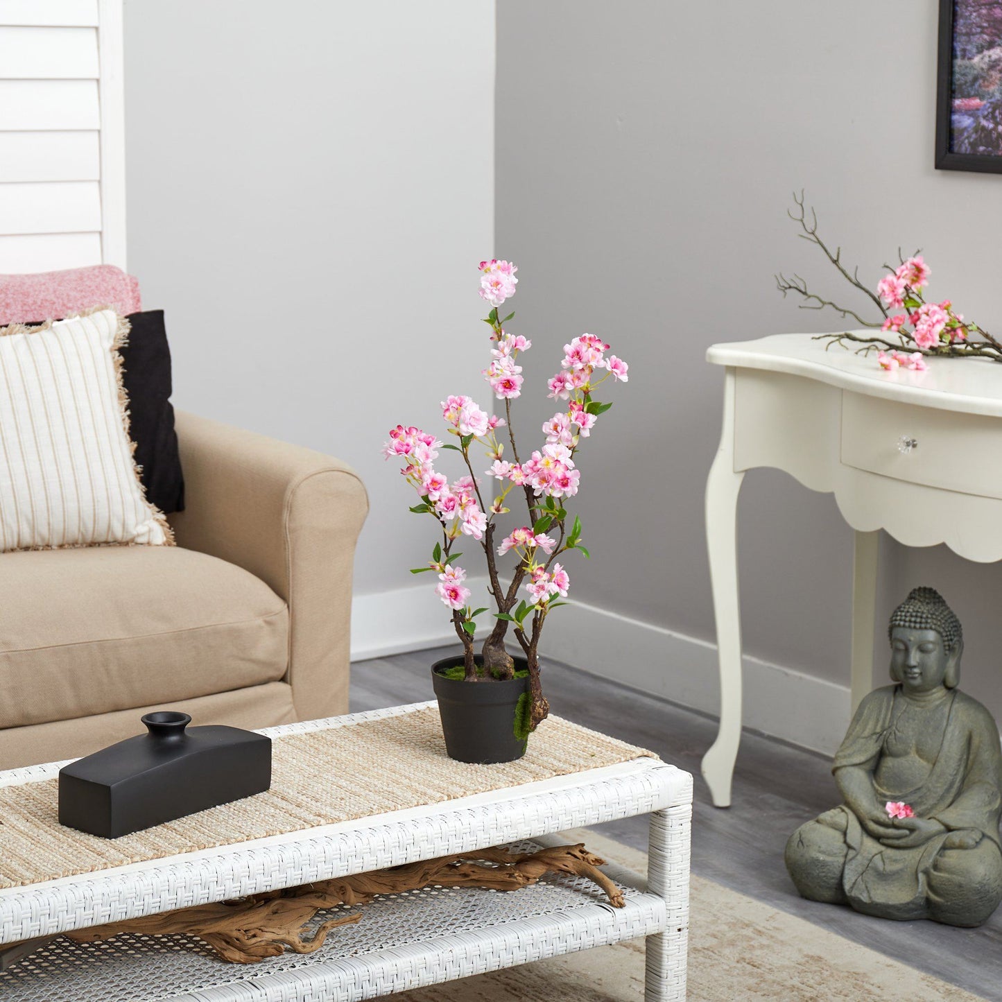 Plante artificielle de cerisier en fleurs de 2,5 pi