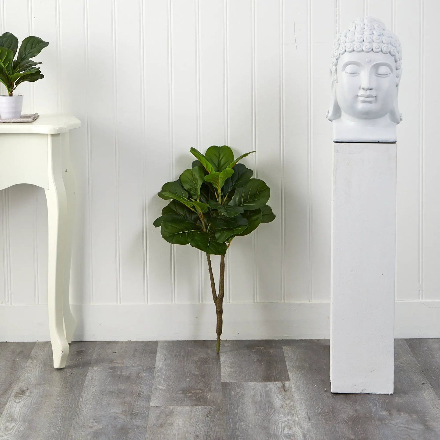 Fiddle Leaf Fig Artificial Tree No Pot, Nearly Natural, tall green leaves for indoor decor on Tampa Home & Garden Store