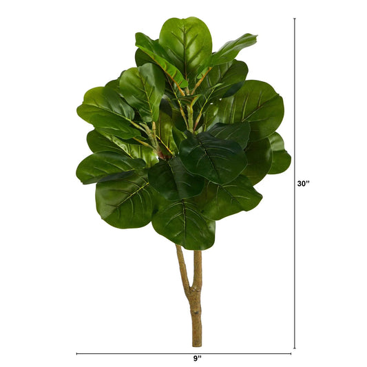 Fiddle Leaf Fig Artificial Tree No Pot Nearly Natural 30in tall with lush green leaves on Tampa Home & Garden Store