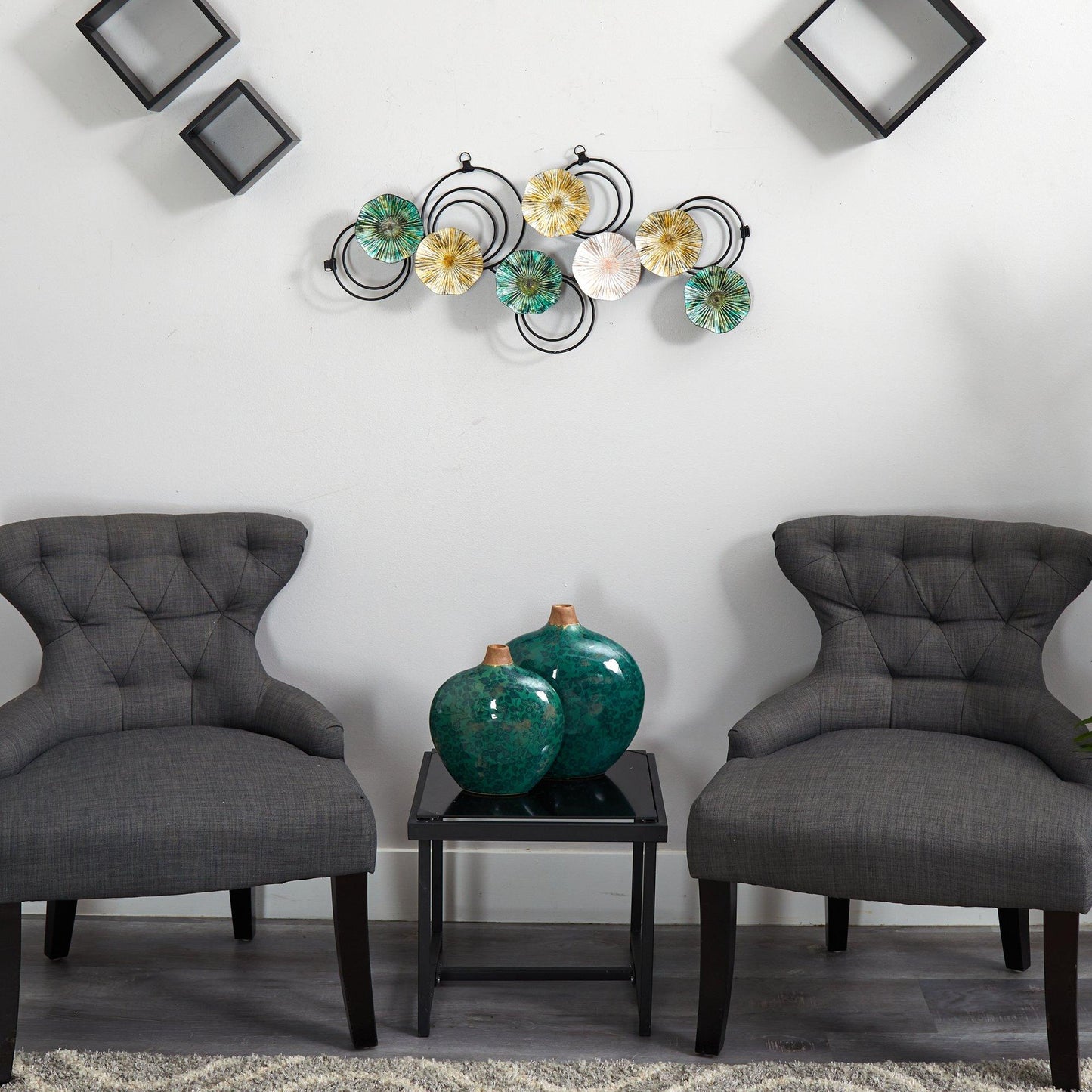 Decoración de pared de metal con diseño festoneado de 2,5' x 1,5'