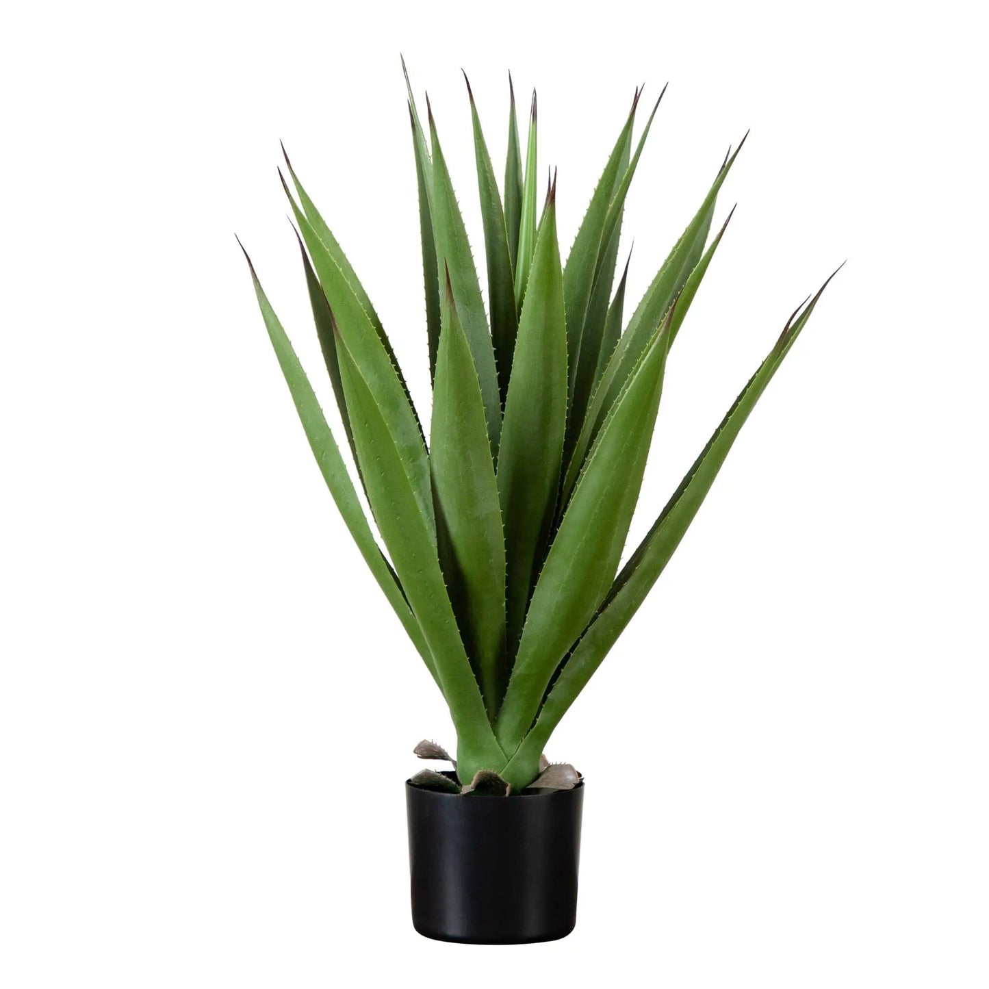 28-inch artificial agave plant in black pot with green, spiky leaves on Tampa Home & Garden Store