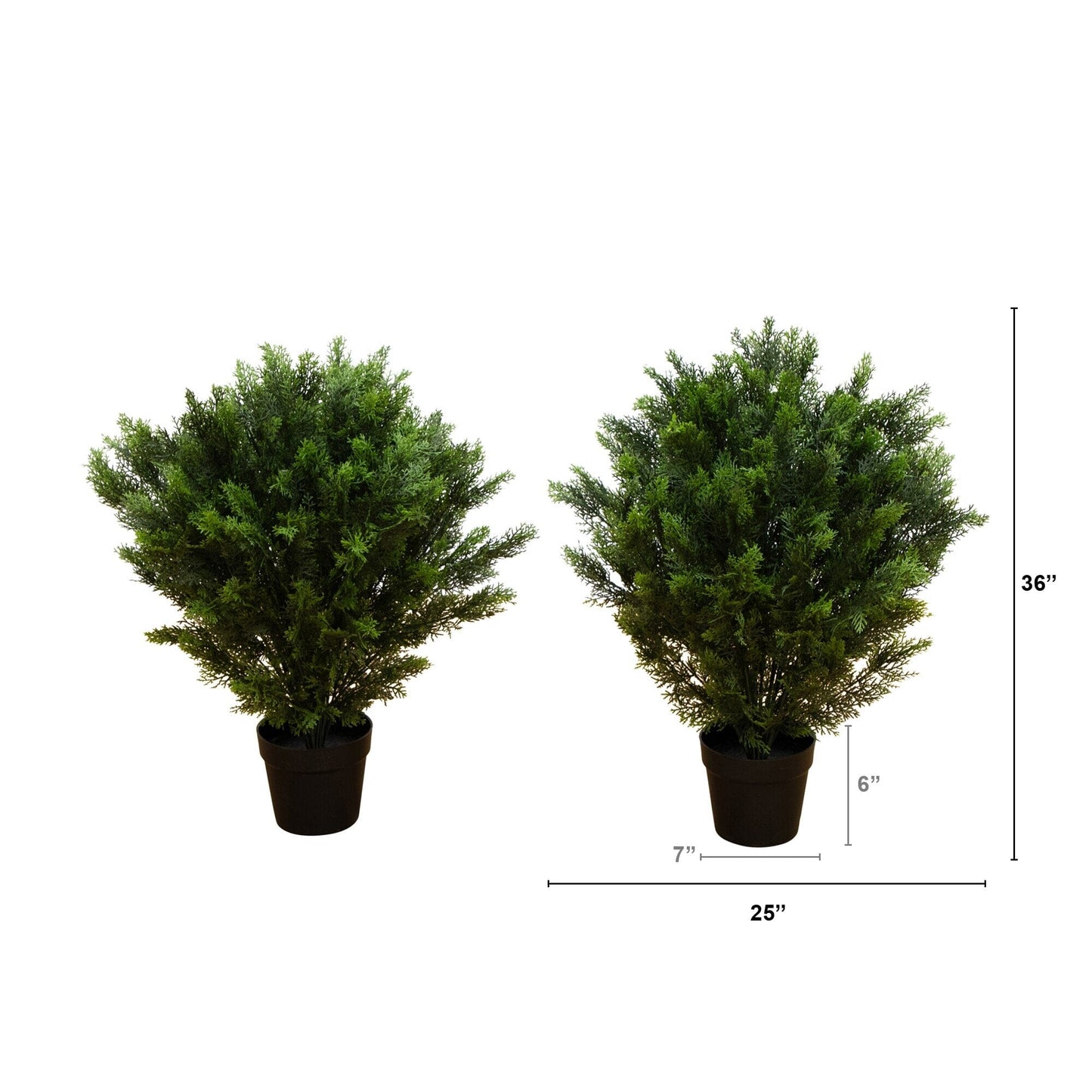 Set of Two Artificial Cedar Bushes for Patio