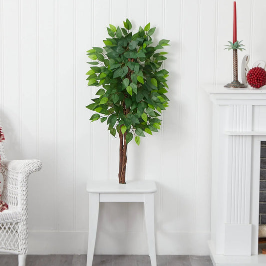 3 ft artificial double trunk ficus tree with lush green leaves Nearly Natural brand on Tampa Home & Garden Store