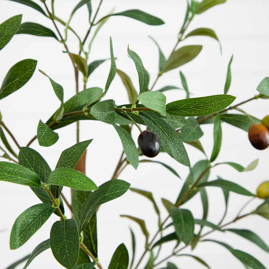3 ft artificial olive tree with natural trunk, dark-green leaves, Nearly Natural on Tampa Home & Garden Store