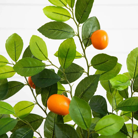 Lifelike 3-Foot Artificial Tangerine Tree with orange fruit and leaves on Tampa Home & Garden Store