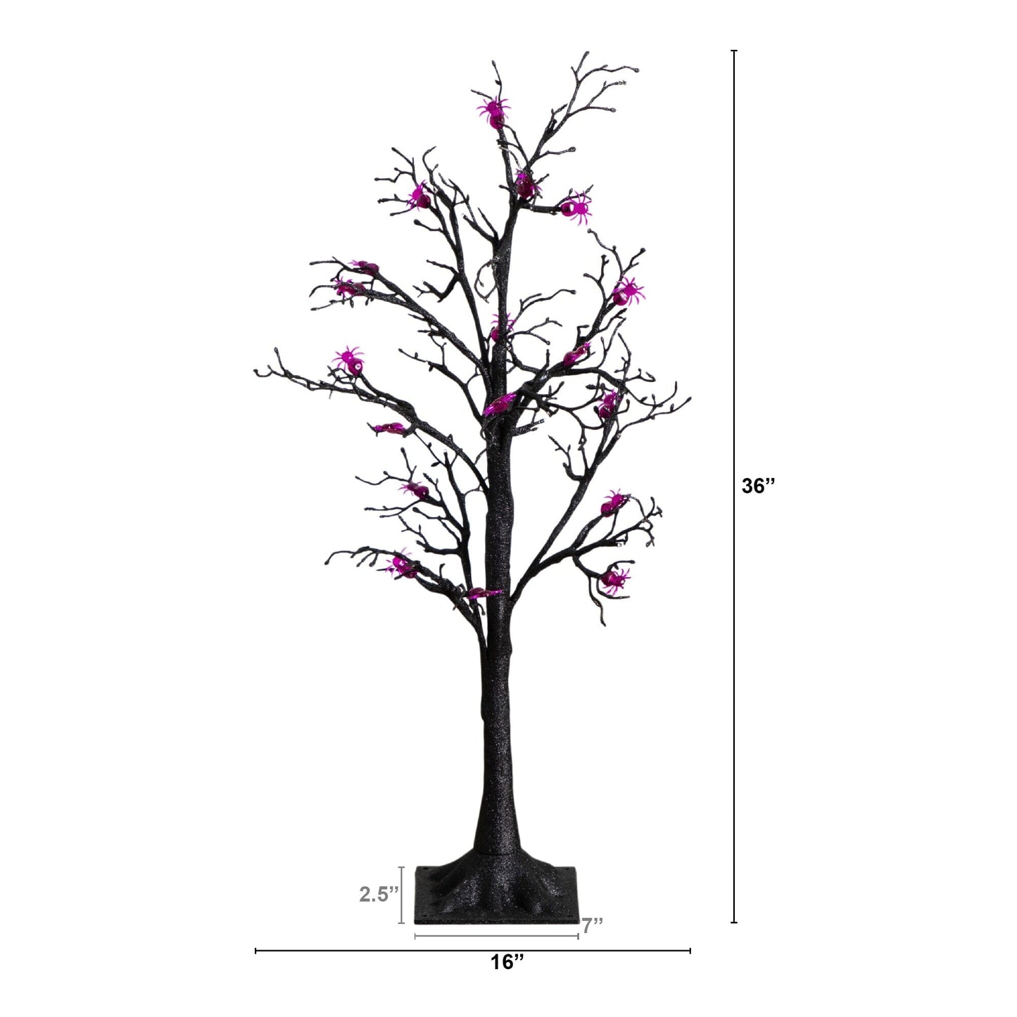 3' Pre-Lit Halloween Spider Twig Tree with 36 Purple LEDs by Nearly Natural on Tampa Home & Garden Store