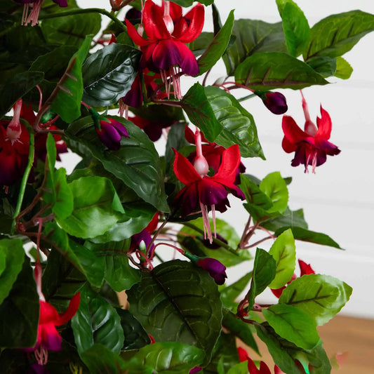 Fuchsia artificial tree with bright blooms by Nearly Natural on Tampa Home & Garden Store
