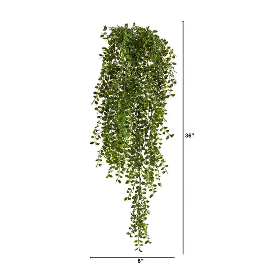 Gleditsia Hanging Bush (Nearly Natural, 3 ft), UV resistant, set of 2, green leafy vines on Tampa Home & Garden Store