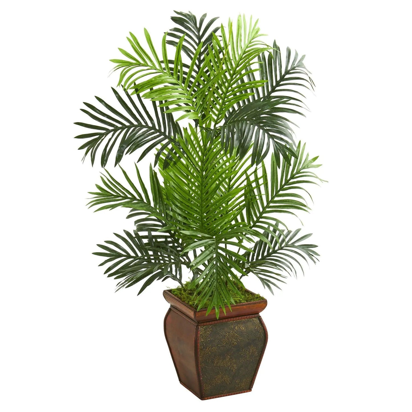 Paradise Palm artificial tree in decorative planter, 3 ft tall, lush green fronds on Tampa Home & Garden Store