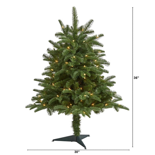 3 ft Nearly Natural South Carolina Spruce artificial Christmas tree with 100 warm white lights on Tampa Home & Garden Store