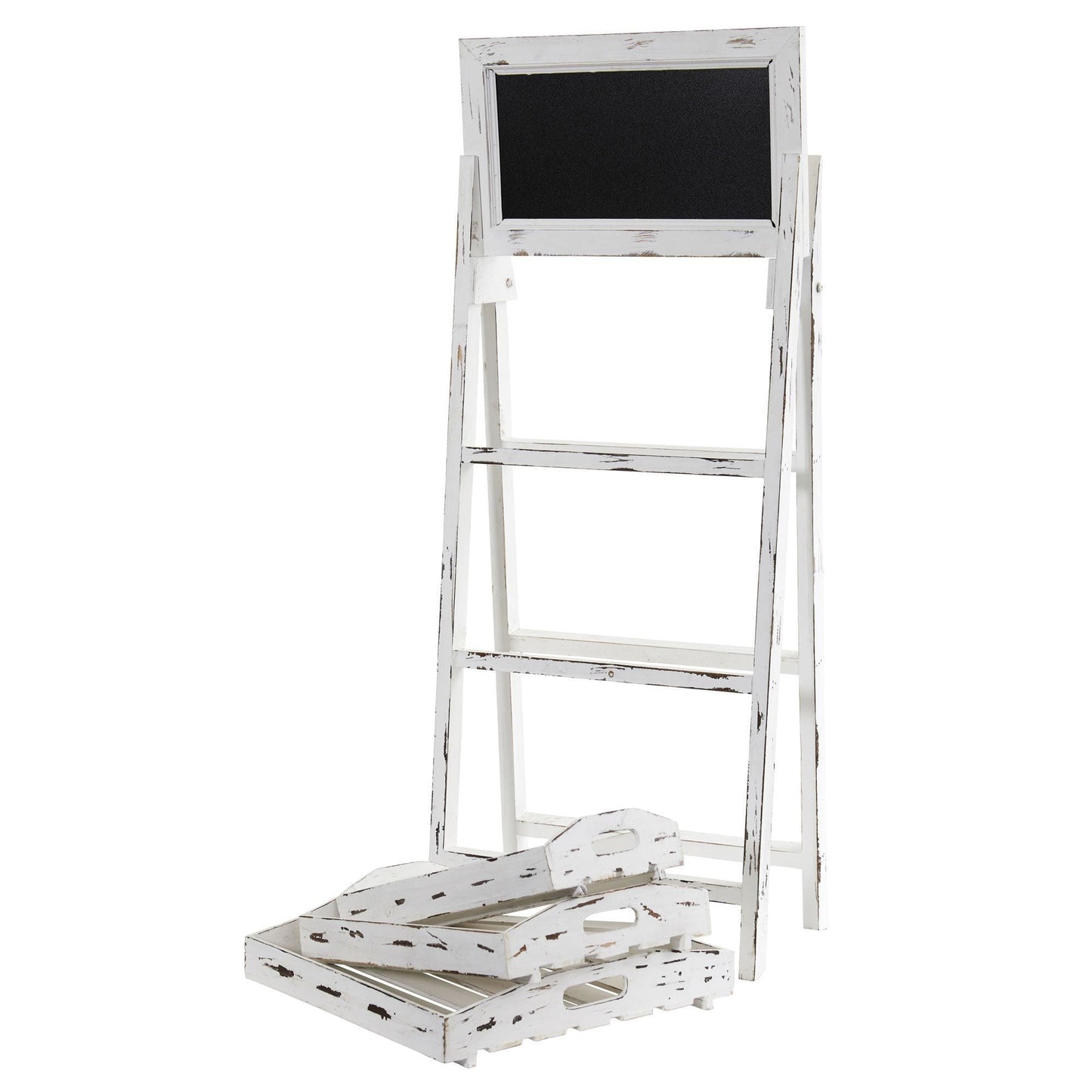 3' White Washed Farmhouse Chalkboard Stand Nearly Natural on Tampa Home & Garden Store