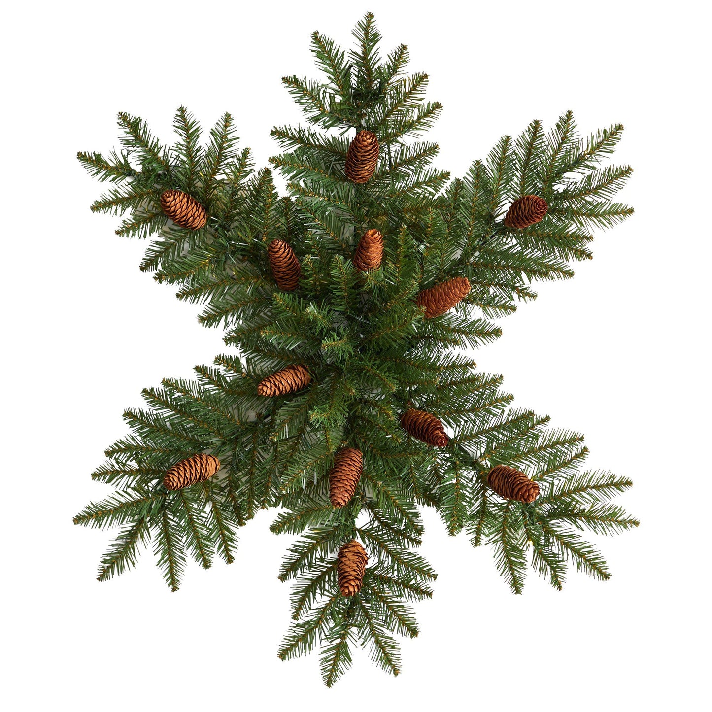 30-inch prelit snowflake fir wreath with pinecones and 40 LED lights on Tampa Home & Garden Store