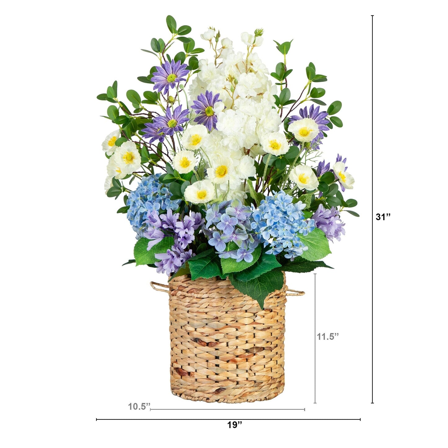 Artificial Hydrangea and Mixed Flower Basket