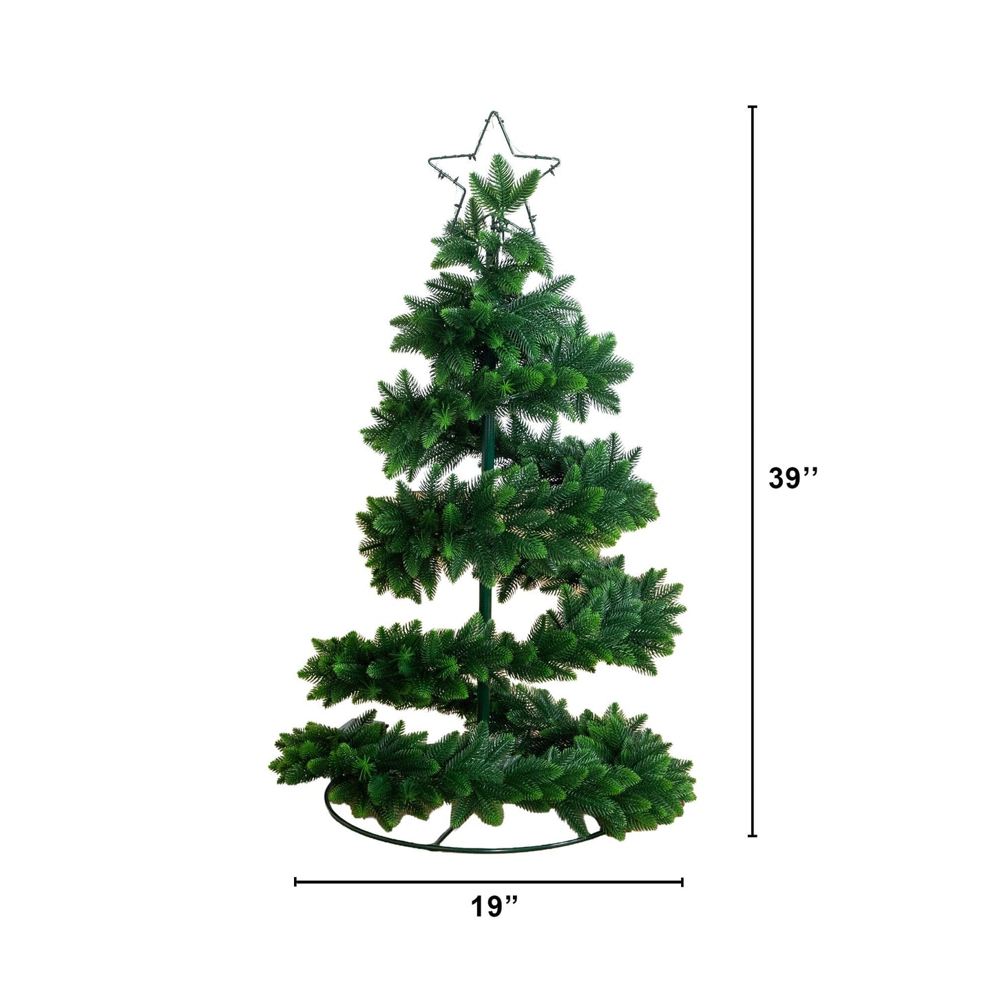 Nearly Natural 34in UV-resistant pre-lit spiral Christmas tree with star-topper and 45 LEDs on Tampa Home & Garden Store
