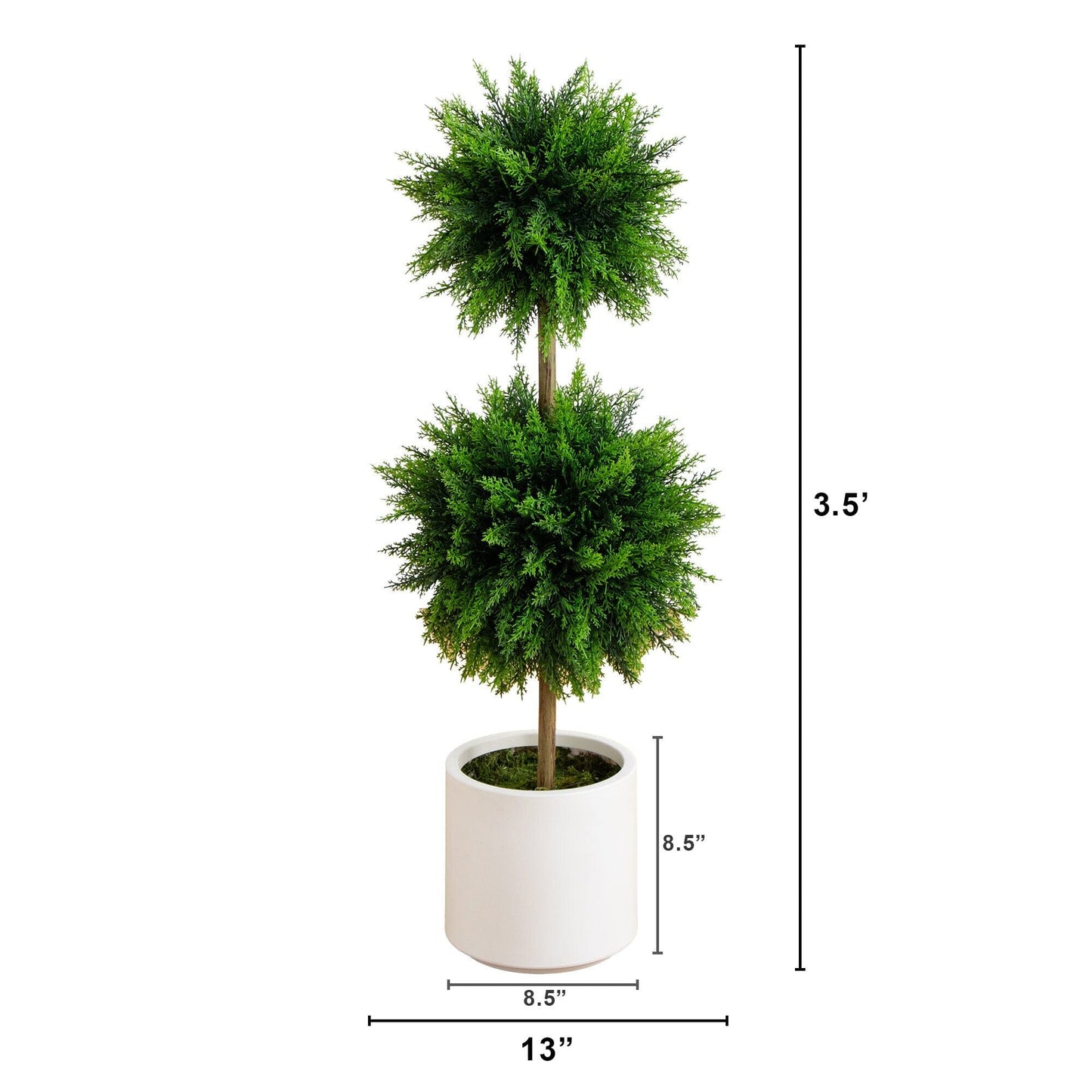 UV Resistant Artificial Cedar Double Ball Topiary
