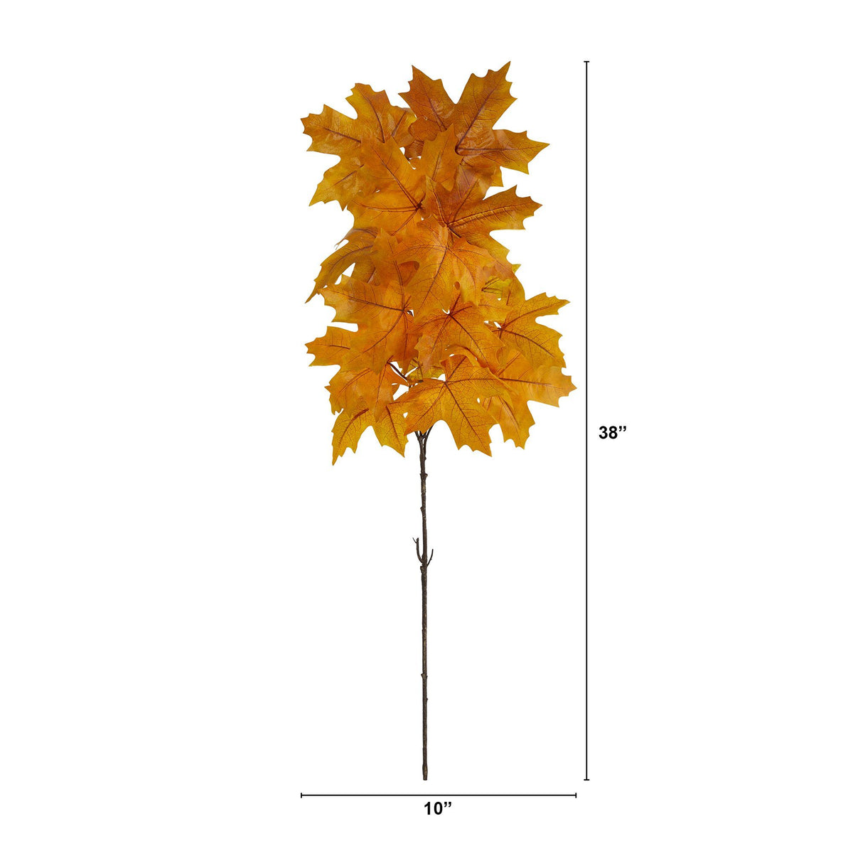 38in Autumn Maple Leaf artificial stem 6-pack with orange leaves by Nearly Natural on Tampa Home & Garden Store