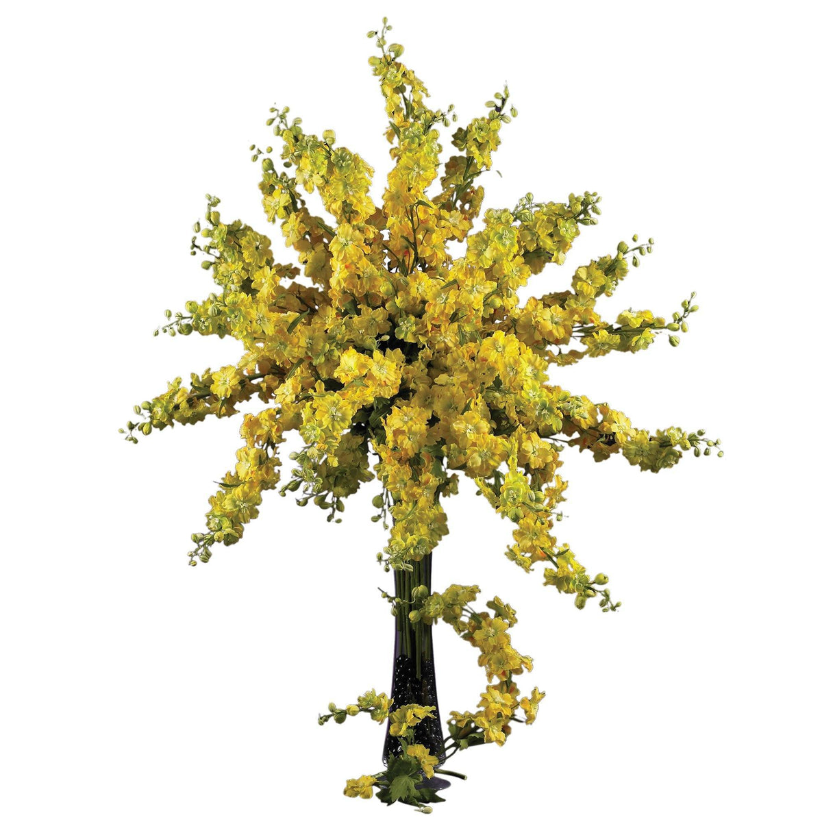 38.5-inch Delphinium Stem Set of 12, yellow artificial flowering stems by Nearly Natural on Tampa Home & Garden Store