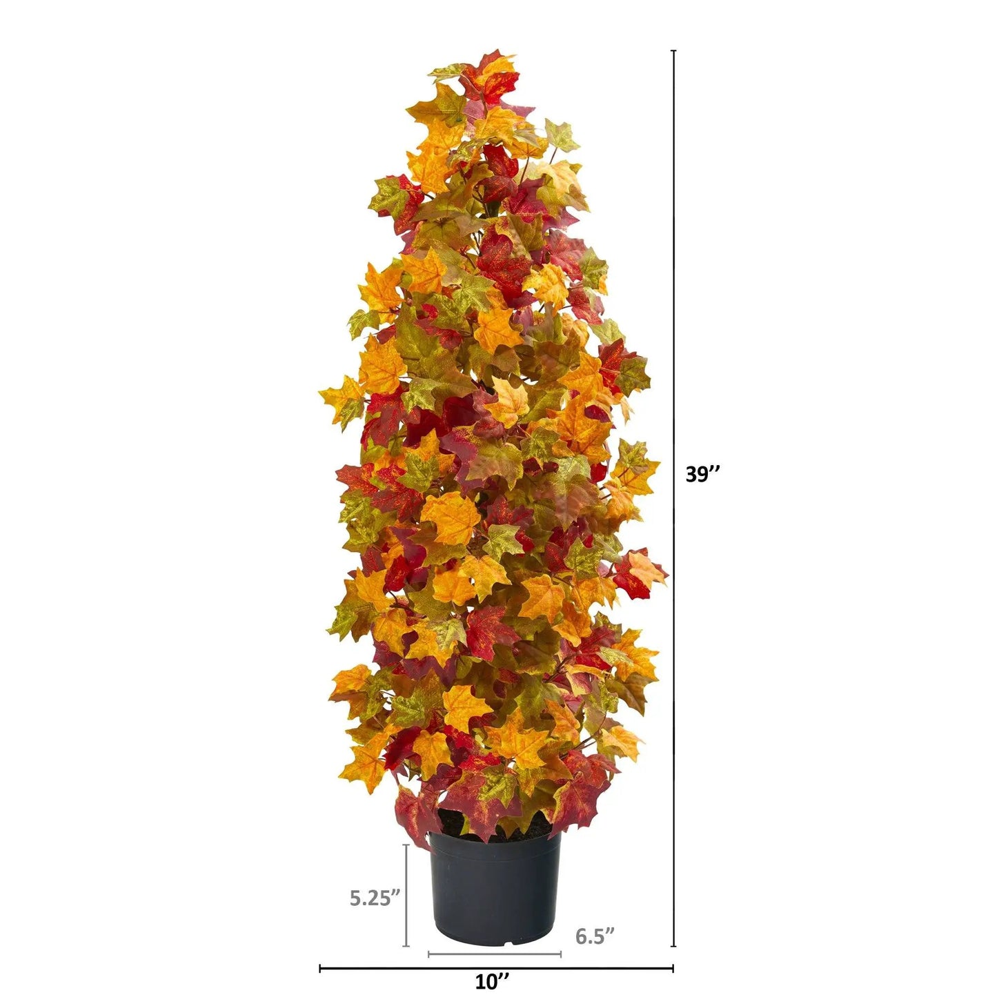Autumn Maple artificial tree, 39 inches, Nearly Natural with fall leaves in a black pot on Tampa Home & Garden Store