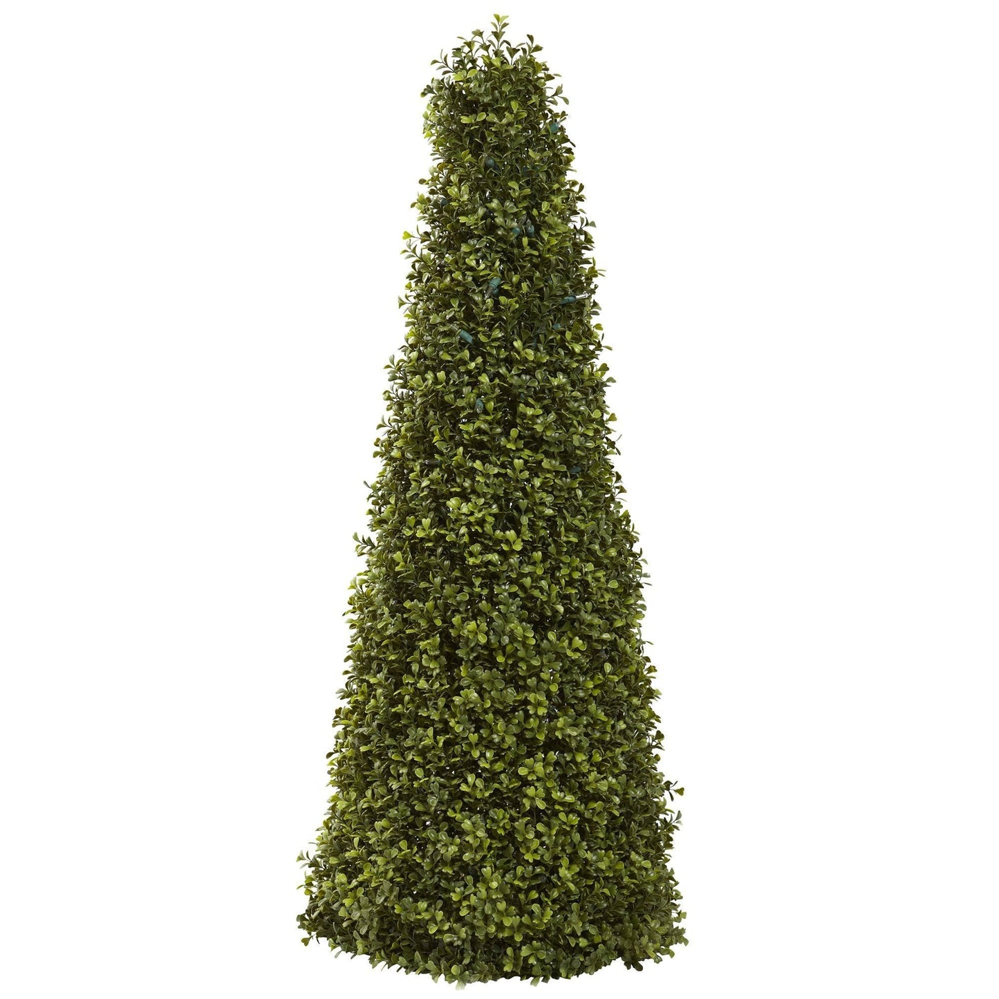 Boxwood cone topiary 39in with lights by Nearly Natural on Tampa Home & Garden Store