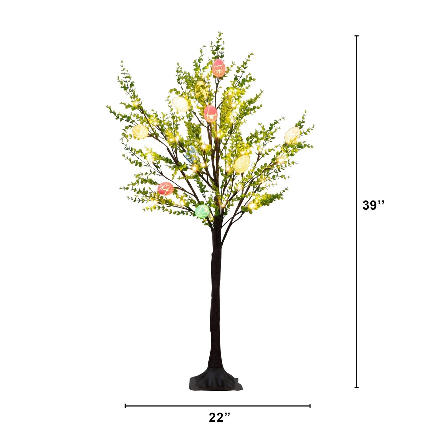Nearly Natural 3 ft Pre-Lit Easter Egg Twig Tree with Greens and 40 Warm White LED Lights on Tampa Home & Garden Store