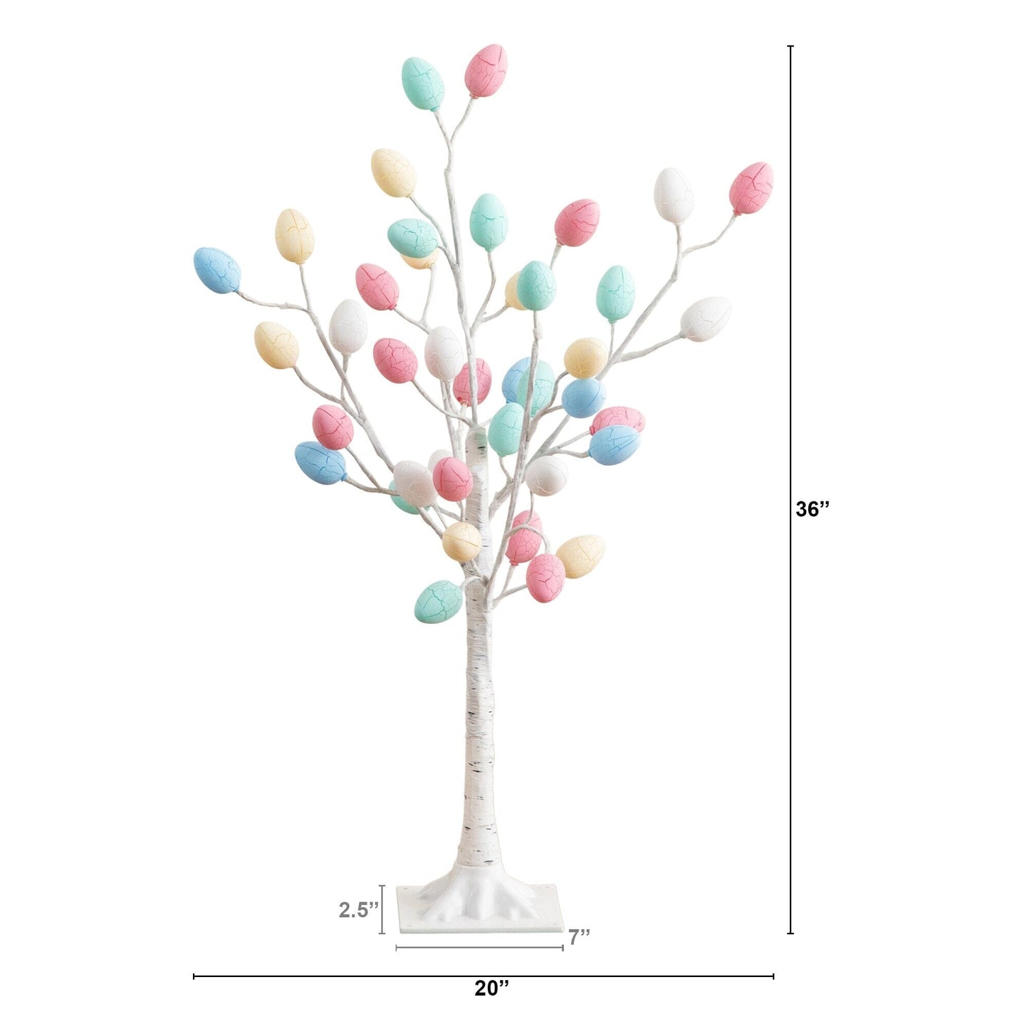 3' Pre-Lit Easter Twig Tree by Nearly Natural with 40 pastel egg-shaped LED ornaments on Tampa Home & Garden Store