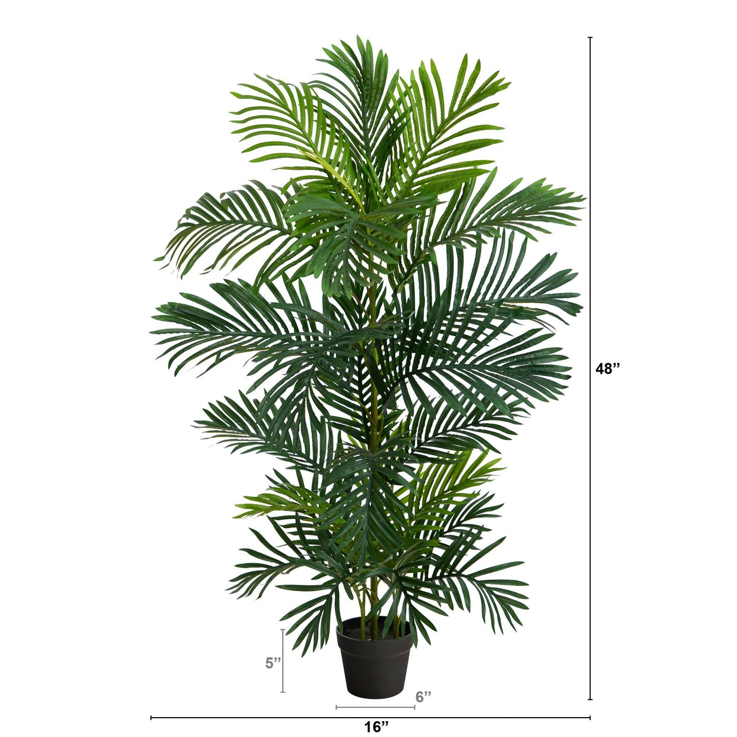 Nearly Natural 4 ft Areca artificial palm tree UV resistant with green fronds in pot on Tampa Home & Garden Store