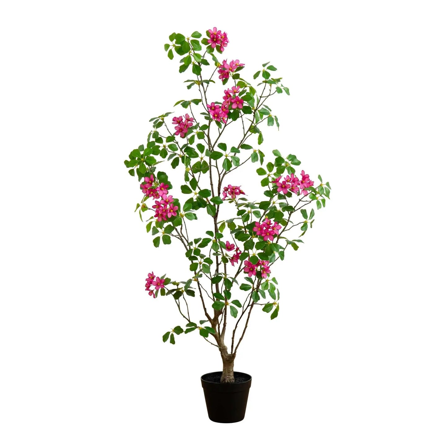 Artificial Dogwood Tree with Real Touch Leaves pink blossoms in a black planter on Tampa Home & Garden Store