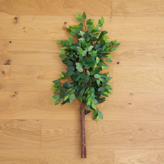 Artificial Ficus Tree With Double Trunk No Pot green leaves on Tampa Home & Garden Store