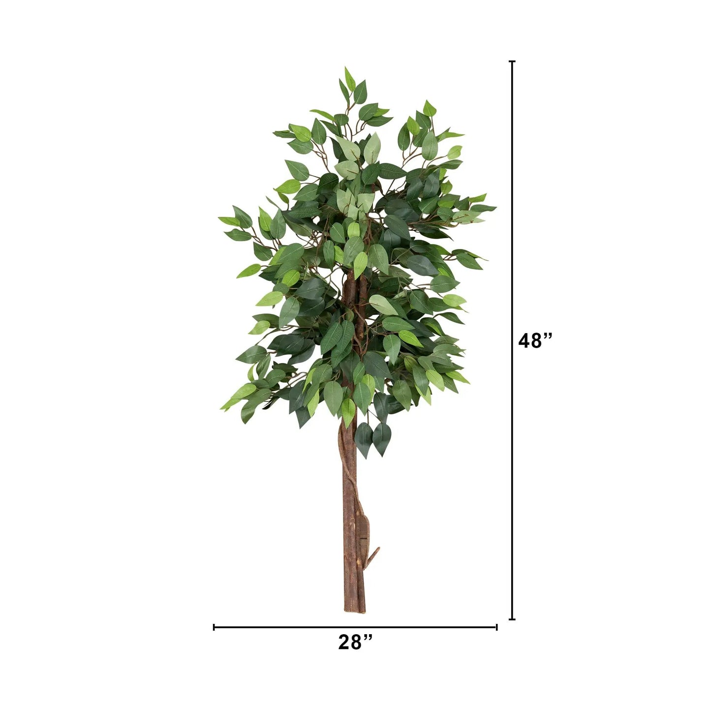 4’ Artificial Double Trunk Ficus Tree (No Pot) - Tampa Home & Garden Store