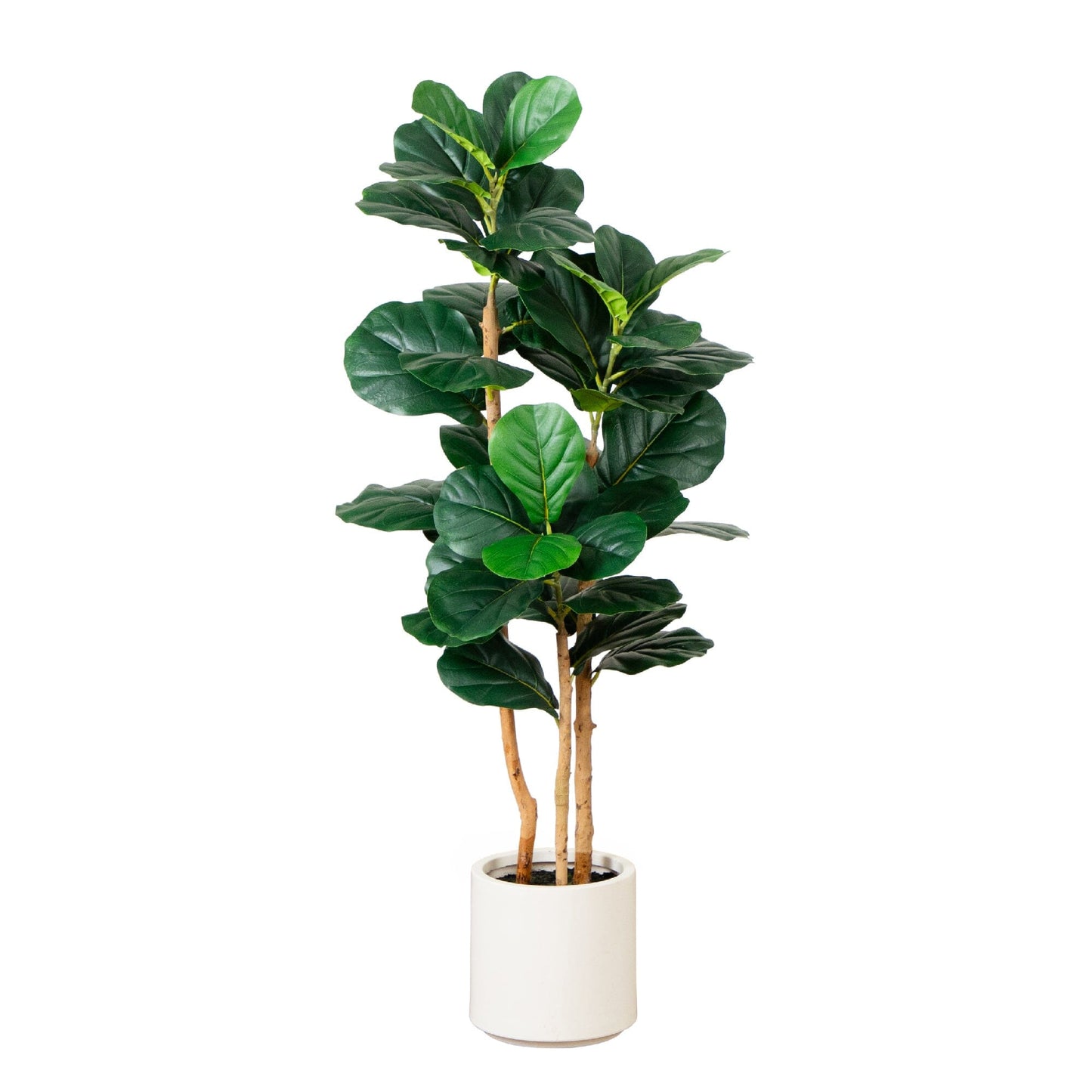 Árbol Artificial de Hoja de Violín de 1.2 m en Macetero Blanco Decorativo