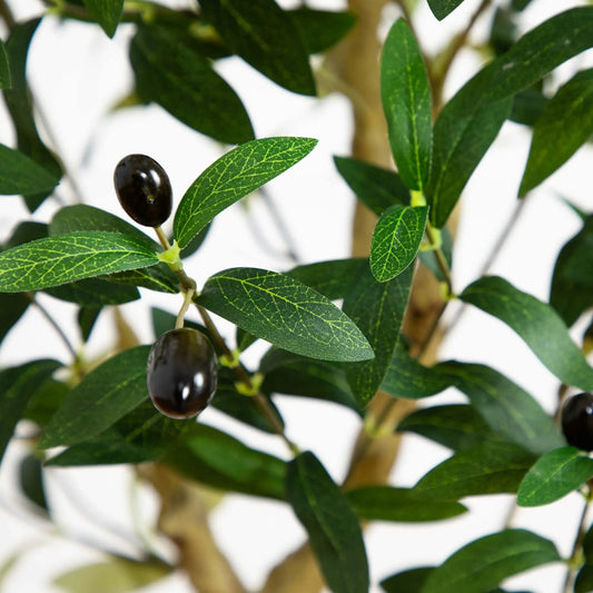 Artificial olive tree with dark olives and dense green leaves, 4 ft tall home decor on Tampa Home & Garden Store