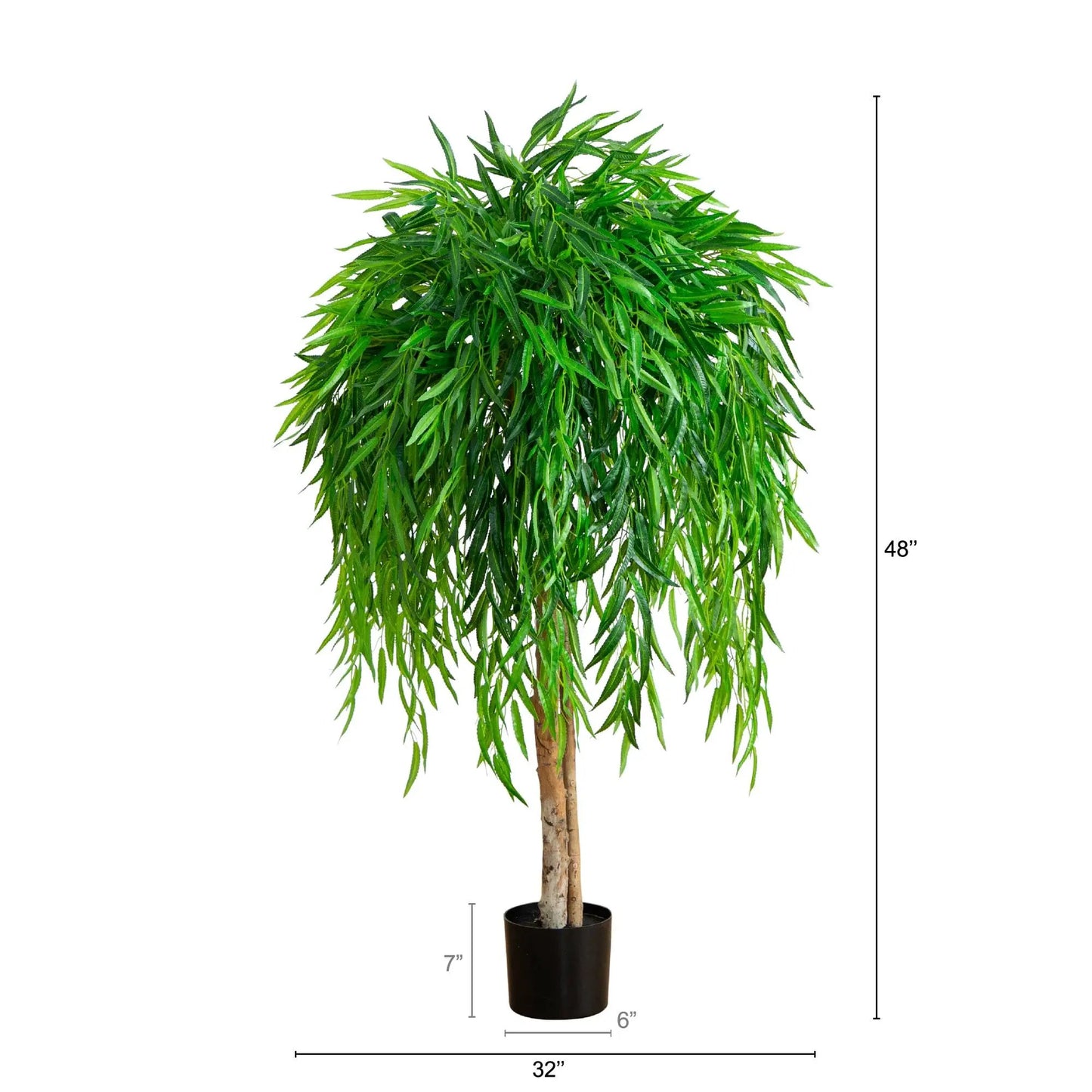 Nearly Natural 4 ft Willow Tree with Real Touch leaves in pot on Tampa Home & Garden Store