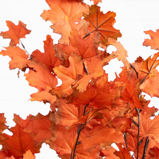 4 ft Autumn Rustic Maple artificial tree with vivid orange maple leaves on dark brown branches on Tampa Home & Garden Store
