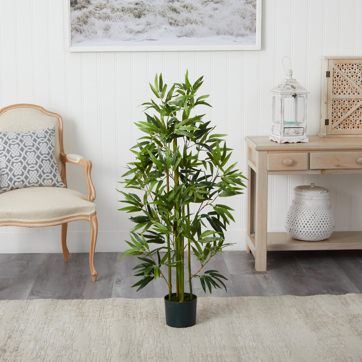 4’ Bamboo Artificial Tree in dark green pot by Nearly Natural on Tampa Home & Garden Store